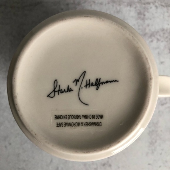 Anthropologie Mug Stella Halfmann Monogram P Petal Palette Floral - Picture 4 of 6